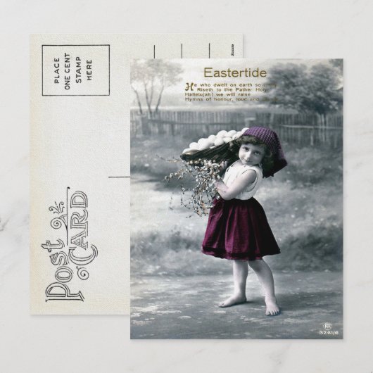 Victoriaans Pasen Feestdagenkaart (Voorkant / Achterkant)