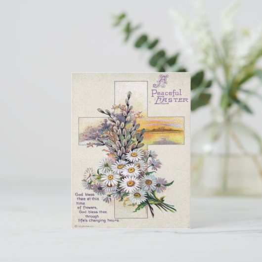 Victoriaans Pasen Feestdagenkaart (Staand voorkant)