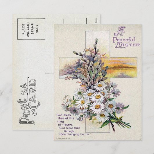 Victoriaans Pasen Feestdagenkaart (Voorkant / Achterkant)