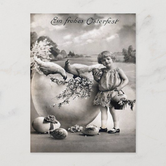 Victoriaans Pasen Feestdagenkaart (Voorkant)