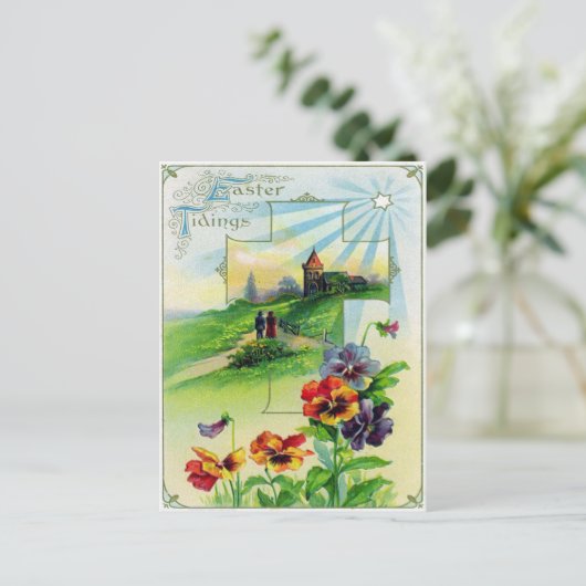 Victoriaans Pasen Feestdagenkaart (Staand voorkant)