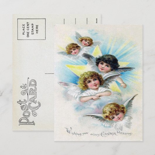 Victoriaans Pasen Feestdagenkaart (Voorkant / Achterkant)