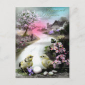 Victoriaans Pasen Feestdagenkaart (Voorkant)