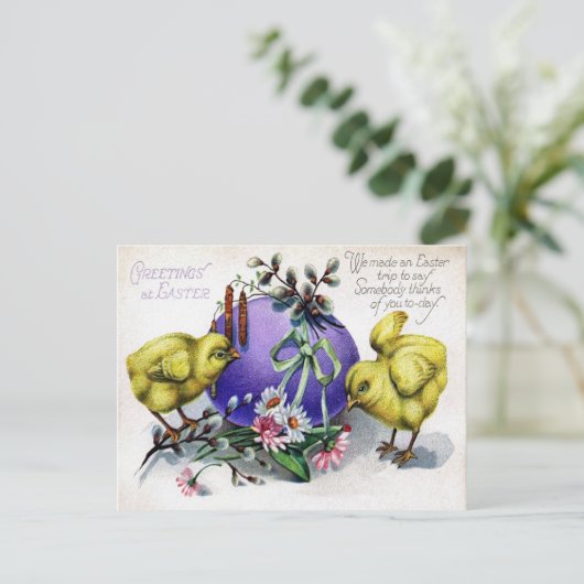 Victoriaans Pasen Feestdagenkaart (Staand voorkant)