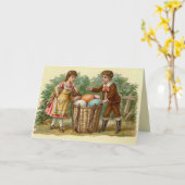  Victoriaans Pasen Kaart (Gele Bloem)