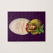 Victoriaans Pasen, Meisje met Bonnet in Egg Legpuzzel (Horizontaal)