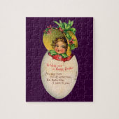 Victoriaans Pasen, Meisje met Bonnet in Egg Legpuzzel (Verticaal)