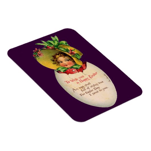 Victoriaans Pasen,  Meisje met Bonnet in Egg Magneet (Rechterzijde)