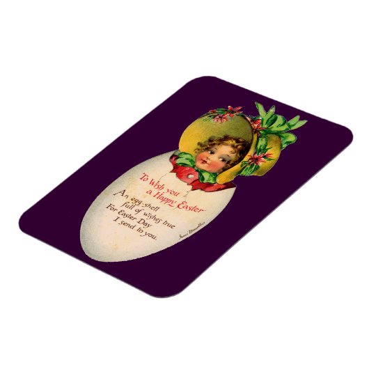 Victoriaans Pasen,  Meisje met Bonnet in Egg Magneet (Linkerzijde)