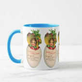 Victoriaans Pasen,  Meisje met Bonnet in Egg Mok (Links)