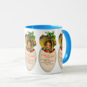 Victoriaans Pasen, Meisje met Bonnet in Egg Mok (Voorkant rechts)