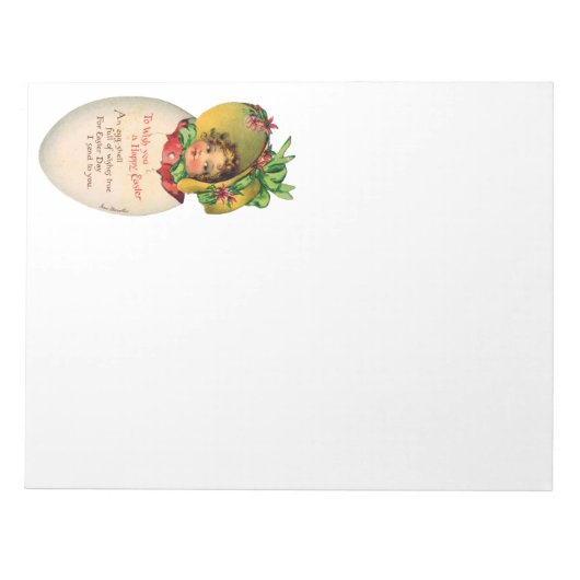 Victoriaans Pasen,  Meisje met Bonnet in Egg Notitieblok (Voorkant)