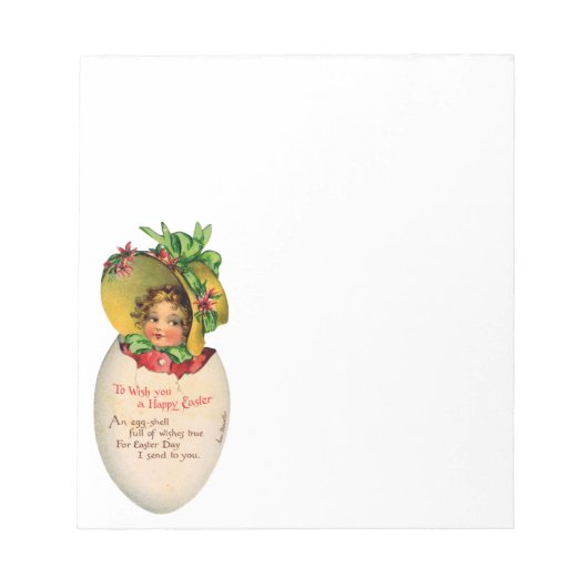 Victoriaans Pasen,  Meisje met Bonnet in Egg Notitieblok (Voorkant)