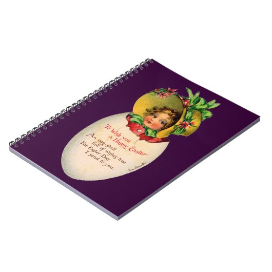 Victoriaans Pasen,  Meisje met Bonnet in Egg Notitieboek (Linkerzijde)