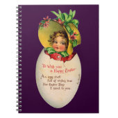 Victoriaans Pasen,  Meisje met Bonnet in Egg Notitieboek (Voorkant)