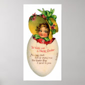 Victoriaans Pasen,  Meisje met Bonnet in Egg Poster (Voorkant)