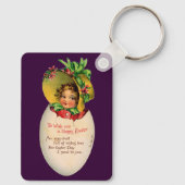 Victoriaans Pasen,  Meisje met Bonnet in Egg Sleutelhanger (Achterkant)