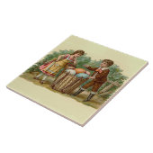  Victoriaans Pasen Tegeltje (Zijkant)