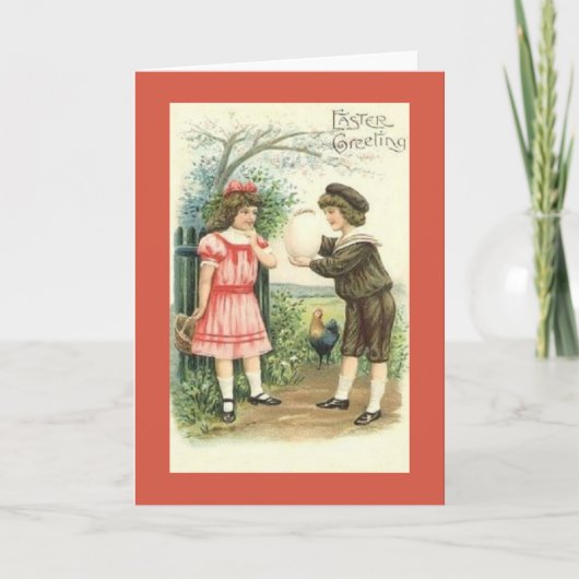 Victoriaans Pasen Wenskaart Feestdagen Kaart (Voorkant)
