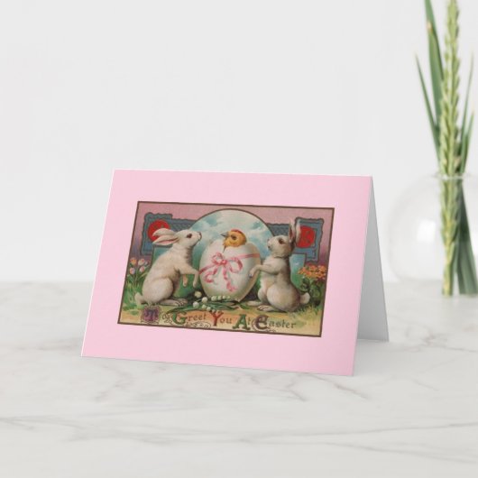 Victoriaans Pasen Wenskaart Feestdagen Kaart (Voorkant)