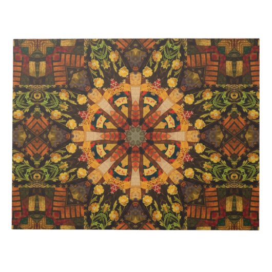 Victoriaans Patchwork Kaleidoscoop Notitieblok (Voorkant)