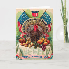 Victoriaans patriottische Thanksgiving kaart