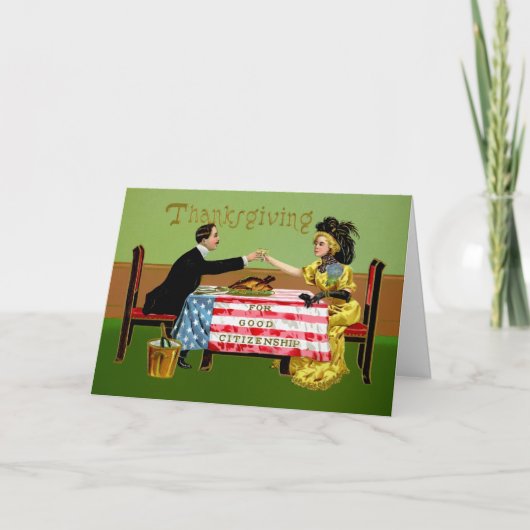  Victoriaans patriottische Thanksgiving kaart (Voorkant)