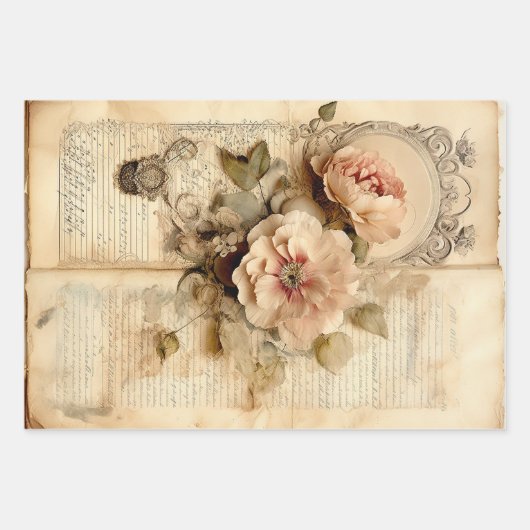  Victoriaans patroon Inpakpapier Vel (Voorkant)