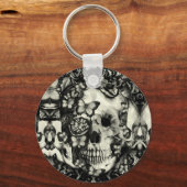 Victoriaans patroon van de schil van de tandkant sleutelhanger (Voorkant)