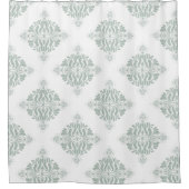  Victoriaans patroon van floraal groen wit Douchegordijn (Voorkant)