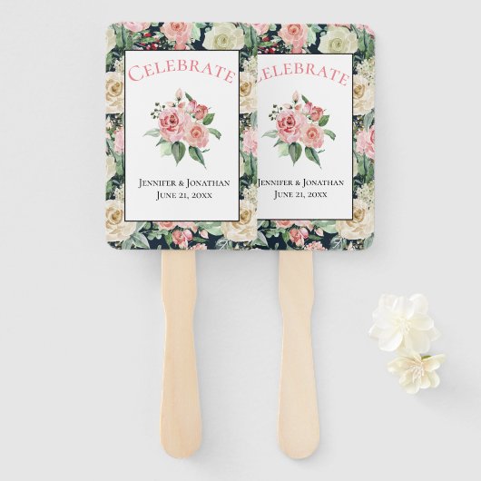 Victoriaans patroon |Viel | Aangepast huwelijk Handwaaier (Voorkant en achterkant)