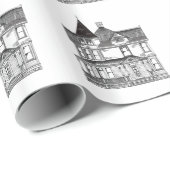 Victoriaans patroon voor woningen cadeaupapier (Rol Hoek)