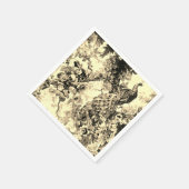 Victoriaans pauw bloementoile elegante crème zwart servet (Hoek)