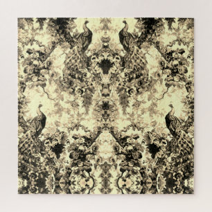 Victoriaans pauw bloementoilet elegant patroon legpuzzel