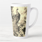 Victoriaans pauw bloementoilet patroon goud zwart latte mok (Rechts)