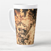 Victoriaans pauw bloemige elegante toile patroon latte mok (Linkerhoek)