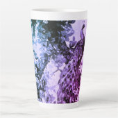 Victoriaans pauw bloemige elegante toile patroon latte mok (Voorkant)