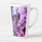 Victoriaans pauw bloemige elegante toile patroon latte mok (Rechts)