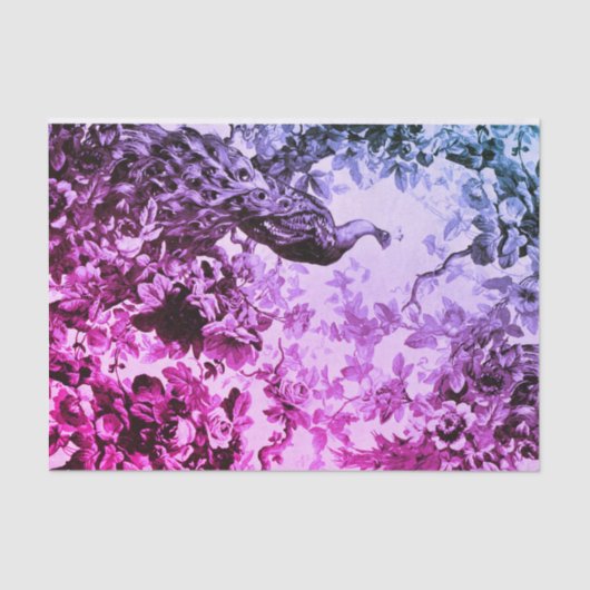 Victoriaans pauw florale elegant tissuepapier (Voorkant)