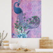*~* Victoriaans Peacock Art Nouveau AR24 Poster (Keuken)