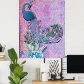 *~* Victoriaans Peacock Art Nouveau AR24 Poster (Thuiskantoor)