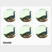 Victoriaans Peacock dank u Ronde Sticker (Vel)