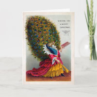 Victoriaans Peacock-kerstkaart