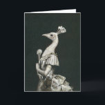 Victoriaans Peacock Lady Groeten Kaart<br><div class="desc">Deze kaart is geïllustreerd met een mooie witte pauwdame in een drukke jurk.</div>