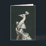 Victoriaans Peacock Lady Groeten Kaart<br><div class="desc">Deze kaart is geïllustreerd met een mooie witte pauwdame in een drukke jurk.</div>