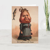  Victoriaans Pear Head Lady Kerst Kaart (Voorkant)