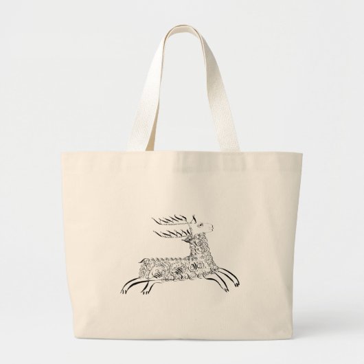 Victoriaans penwerk kalligrafisch hert grote tote bag (Voorkant)