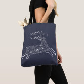 Victoriaans penwerk kalligrafisch hert tote bag (Dichtbij)