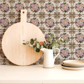 Victoriaans Peony Boeket met Gouden Scrollwork Tegeltje