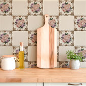 Victoriaans Peony Boeket met Gouden Scrollwork Tegeltje